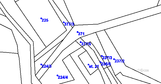 Parcela st. 377/5 v KÚ Chlístov u Lažišť, Katastrální mapa