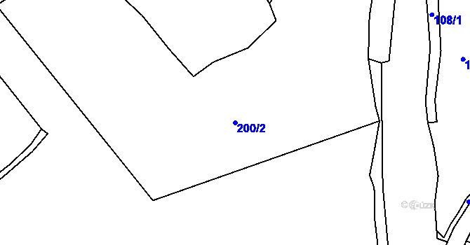 Parcela st. 200/2 v KÚ Chlístov u Lažišť, Katastrální mapa