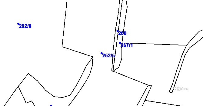 Parcela st. 252/5 v KÚ Chlístov u Lažišť, Katastrální mapa