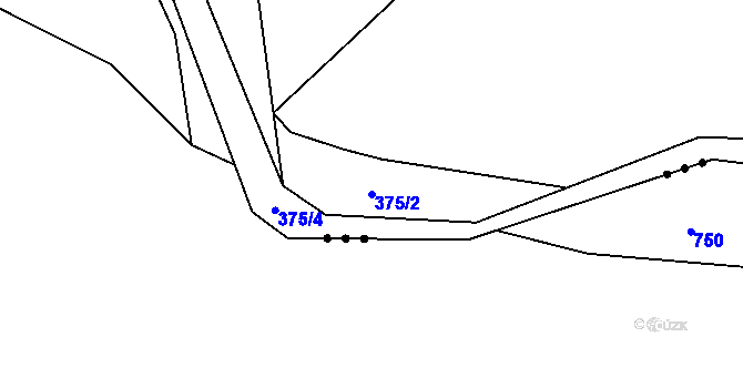 Parcela st. 375/2 v KÚ Chlístov u Lažišť, Katastrální mapa