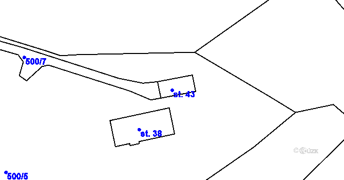 Parcela st. 43 v KÚ Kratušín, Katastrální mapa