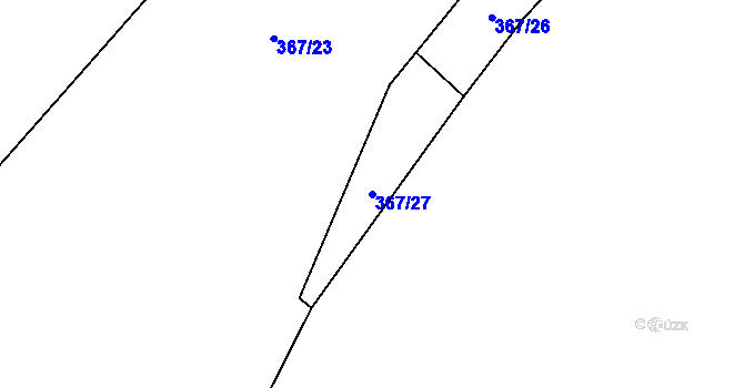 Parcela st. 367/27 v KÚ Lažiště, Katastrální mapa