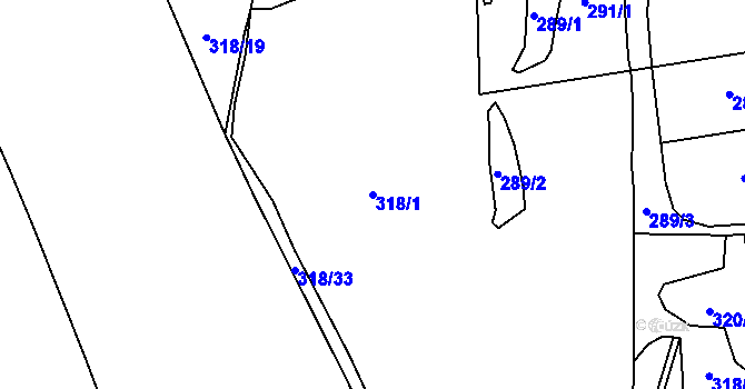 Parcela st. 318/1 v KÚ Švihov u Lažišť, Katastrální mapa