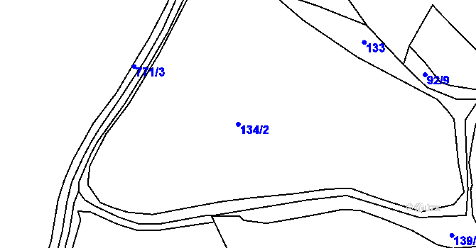 Parcela st. 134/2 v KÚ Zábrdí u Lažišť, Katastrální mapa