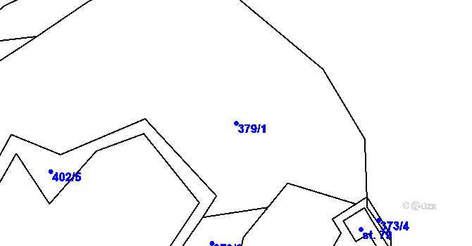 Parcela st. 379/1 v KÚ Zábrdí u Lažišť, Katastrální mapa