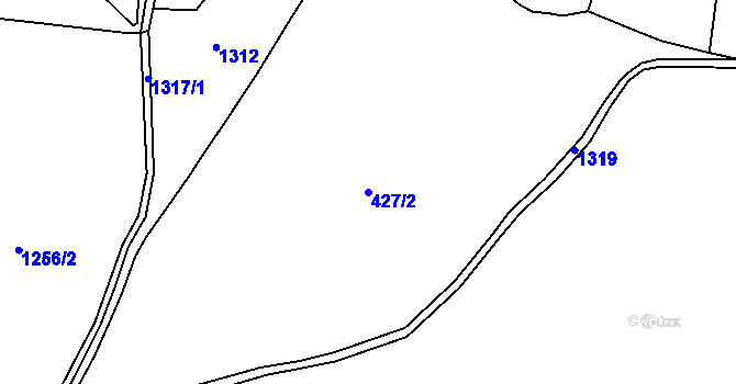 Parcela st. 427/2 v KÚ Zábrdí u Lažišť, Katastrální mapa