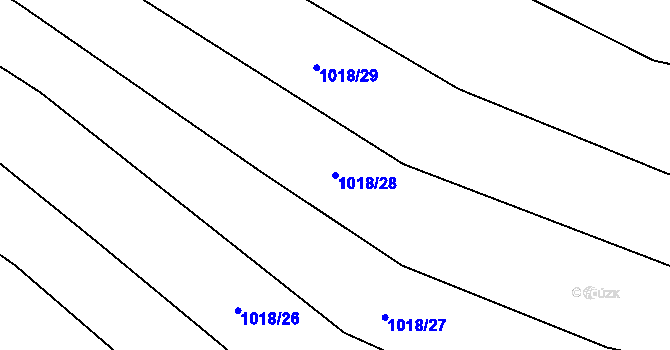Parcela st. 1018/28 v KÚ Zábrdí u Lažišť, Katastrální mapa