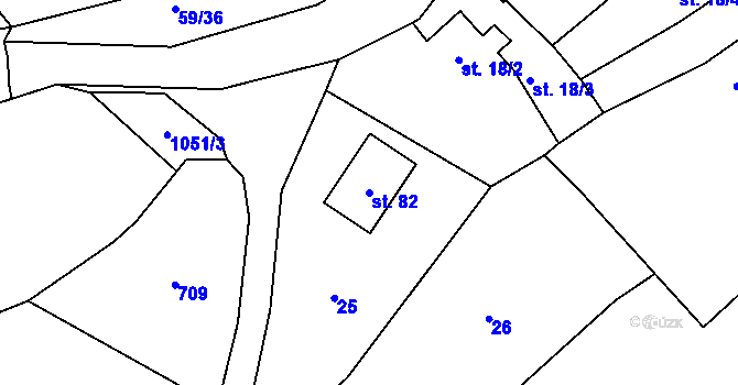 Parcela st. 82 v KÚ Zábrdí u Lažišť, Katastrální mapa