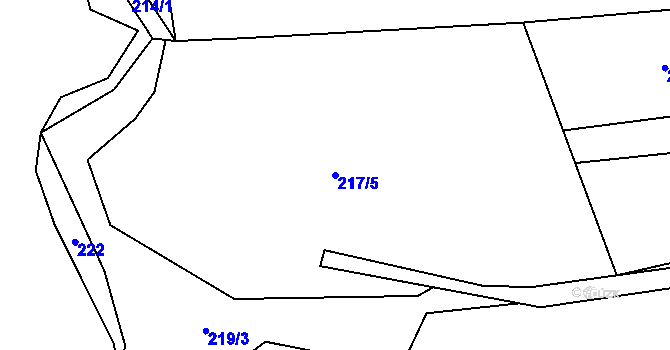 Parcela st. 217/5 v KÚ Lážovice, Katastrální mapa