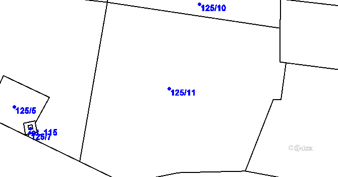 Parcela st. 125/11 v KÚ Lážovice, Katastrální mapa