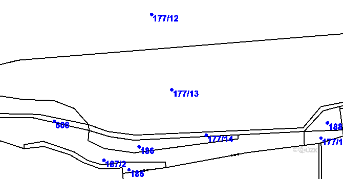 Parcela st. 177/13 v KÚ Lážovice, Katastrální mapa