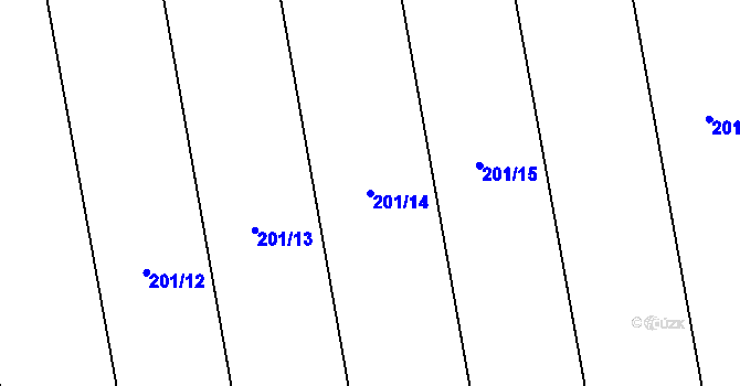 Parcela st. 201/14 v KÚ Lážovice, Katastrální mapa