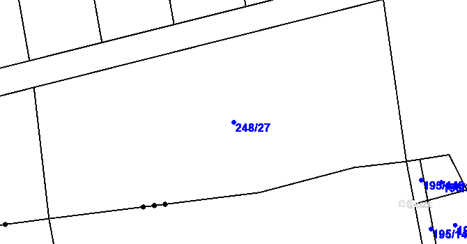Parcela st. 248/27 v KÚ Lážovice, Katastrální mapa