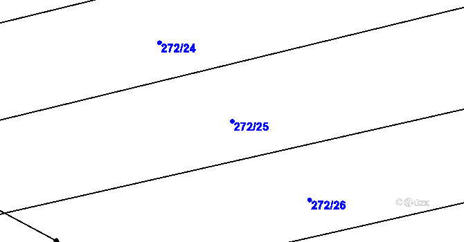 Parcela st. 272/25 v KÚ Lážovice, Katastrální mapa