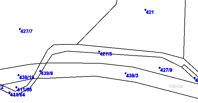 Parcela st. 427/3 v KÚ Lážovice, Katastrální mapa