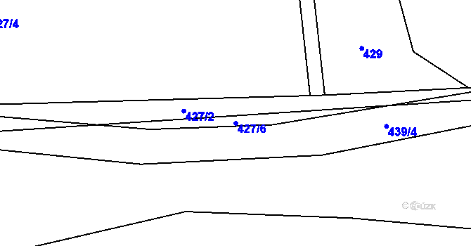 Parcela st. 427/6 v KÚ Lážovice, Katastrální mapa