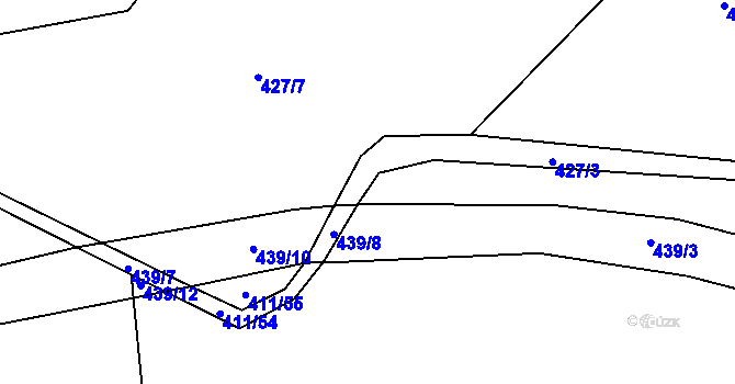 Parcela st. 427/8 v KÚ Lážovice, Katastrální mapa