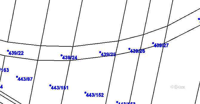 Parcela st. 439/25 v KÚ Lážovice, Katastrální mapa