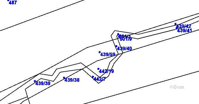 Parcela st. 439/59 v KÚ Lážovice, Katastrální mapa