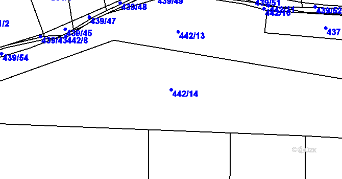 Parcela st. 442/14 v KÚ Lážovice, Katastrální mapa
