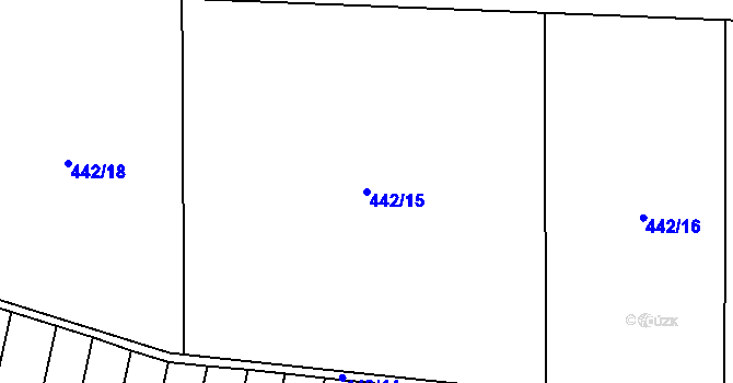 Parcela st. 442/15 v KÚ Lážovice, Katastrální mapa