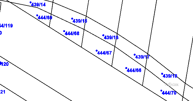 Parcela st. 444/67 v KÚ Lážovice, Katastrální mapa