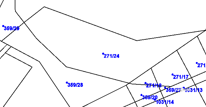 Parcela st. 271/24 v KÚ Lbosín, Katastrální mapa