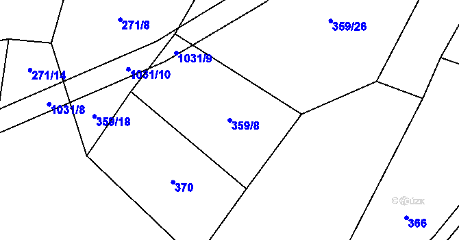 Parcela st. 359/8 v KÚ Lbosín, Katastrální mapa