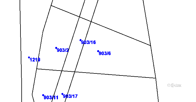 Parcela st. 903/6 v KÚ Lbosín, Katastrální mapa