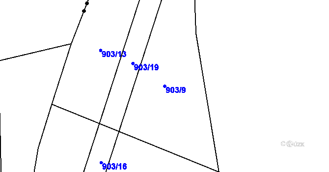 Parcela st. 903/9 v KÚ Lbosín, Katastrální mapa