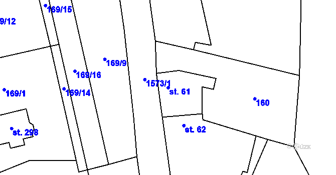 Parcela st. 61 v KÚ Ledce u Kladna, Katastrální mapa