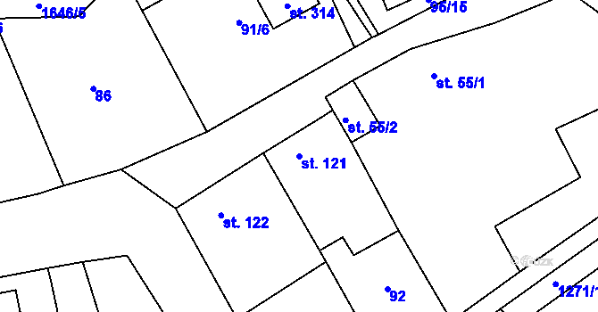 Parcela st. 121 v KÚ Ledce u Kladna, Katastrální mapa