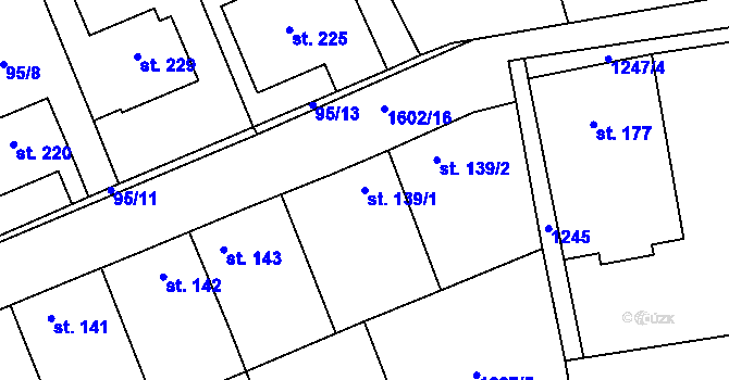 Parcela st. 139/1 v KÚ Ledce u Kladna, Katastrální mapa