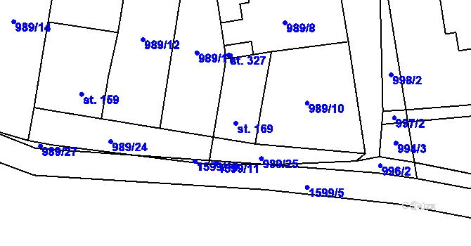 Parcela st. 169 v KÚ Ledce u Kladna, Katastrální mapa