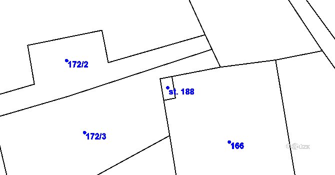 Parcela st. 188 v KÚ Ledce u Kladna, Katastrální mapa