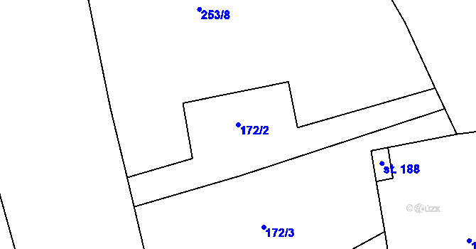 Parcela st. 172/2 v KÚ Ledce u Kladna, Katastrální mapa
