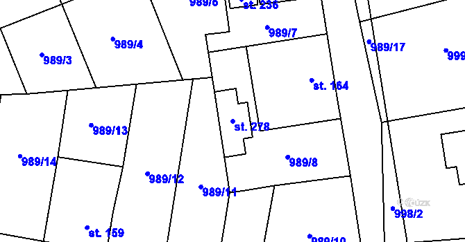 Parcela st. 278 v KÚ Ledce u Kladna, Katastrální mapa