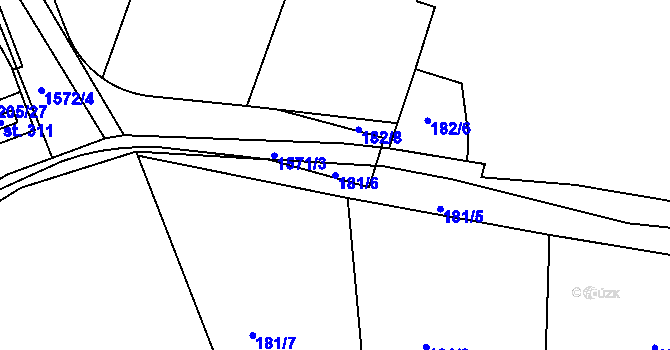Parcela st. 181/6 v KÚ Ledce u Kladna, Katastrální mapa