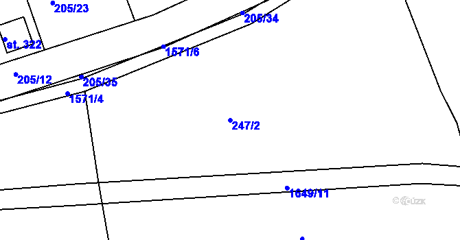 Parcela st. 247/2 v KÚ Ledce u Kladna, Katastrální mapa