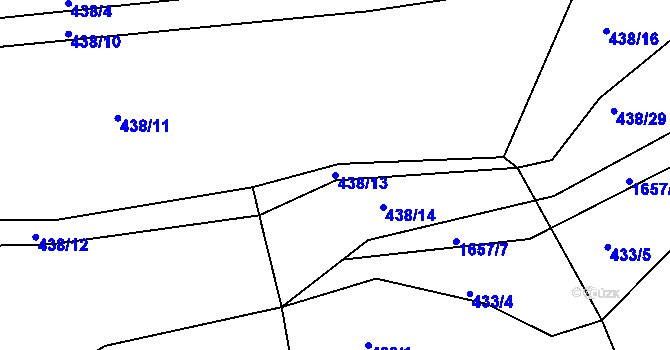 Parcela st. 438/13 v KÚ Ledce u Kladna, Katastrální mapa