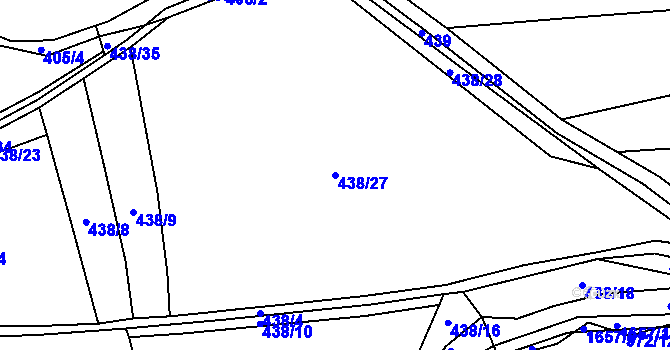 Parcela st. 438/27 v KÚ Ledce u Kladna, Katastrální mapa
