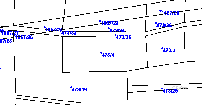 Parcela st. 473/4 v KÚ Ledce u Kladna, Katastrální mapa