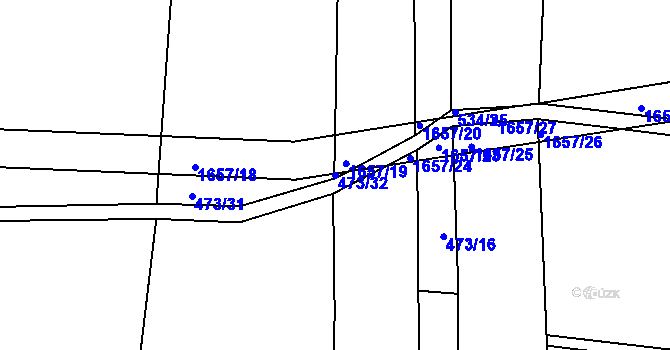 Parcela st. 473/32 v KÚ Ledce u Kladna, Katastrální mapa