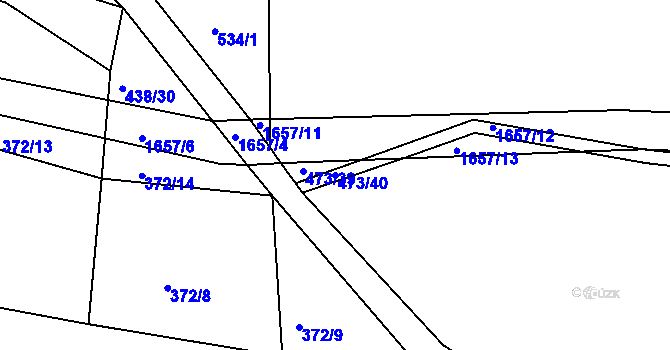Parcela st. 473/40 v KÚ Ledce u Kladna, Katastrální mapa