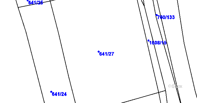 Parcela st. 641/27 v KÚ Ledce u Kladna, Katastrální mapa
