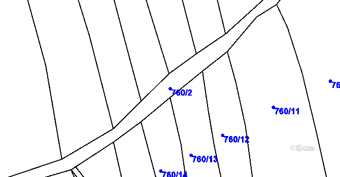 Parcela st. 760/2 v KÚ Ledce u Kladna, Katastrální mapa