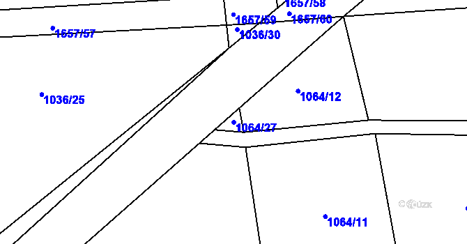 Parcela st. 1064/27 v KÚ Ledce u Kladna, Katastrální mapa