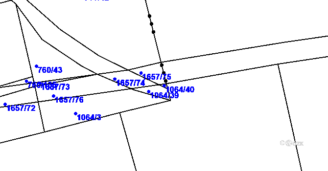 Parcela st. 1064/40 v KÚ Ledce u Kladna, Katastrální mapa