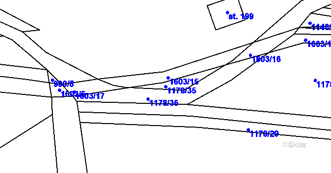 Parcela st. 1178/35 v KÚ Ledce u Kladna, Katastrální mapa