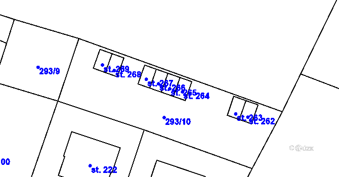 Parcela st. 265 v KÚ Ledce u Mladé Boleslavi, Katastrální mapa